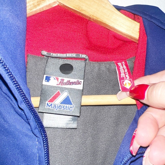 Majestic world series 2012 men’s blue and red Therma base full zip jacket - Picture 3 of 13